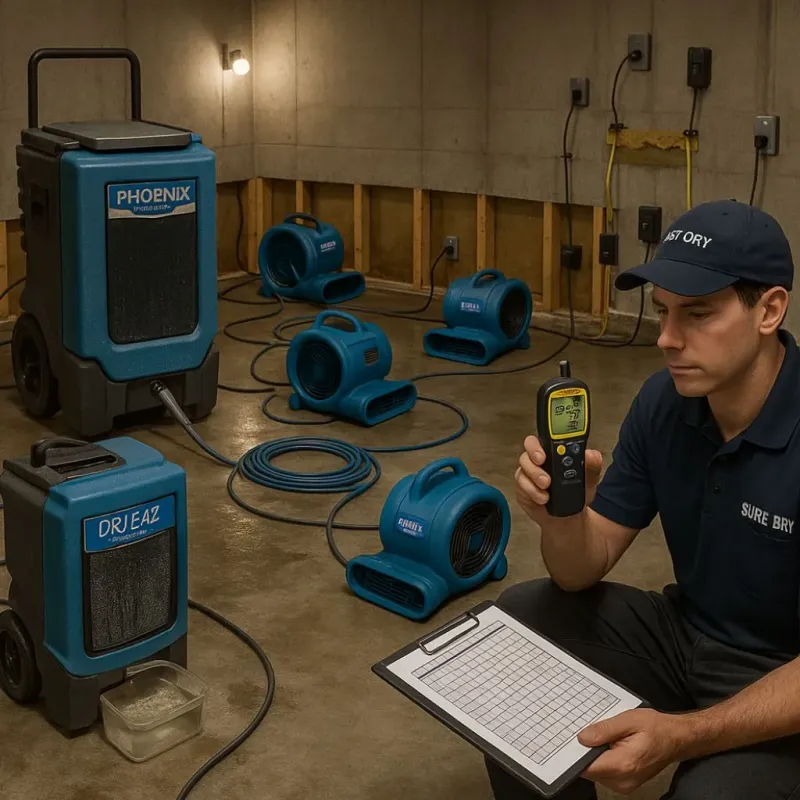 Structural Drying and Dehumidification process in Earlimart, CA